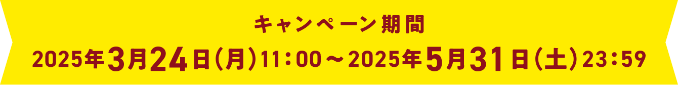 キャンペーン期間2025年3月24日(月)11:00～2025年5月31日(土)23:59