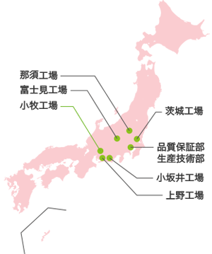 ISO14001認証対象事業所 ISO14001認証対象事業所