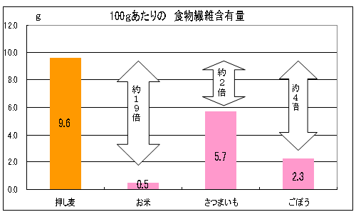 押し麦の食物繊維（１００ｇあたり）