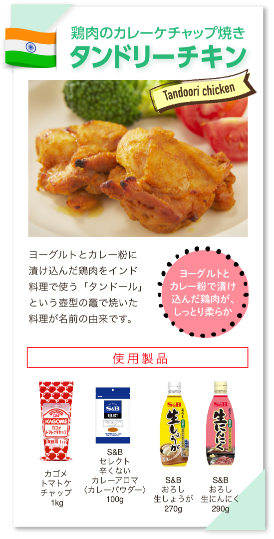 鶏肉のカレーケチャップ焼き タンドリーチキン