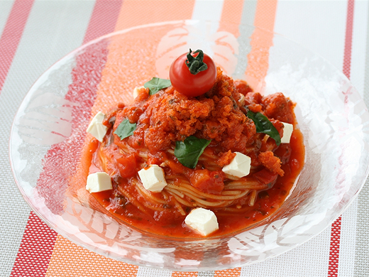 シャリシャリトマトの冷製パスタ