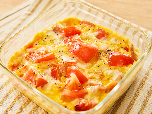 レンジで簡単！チーズトマたま