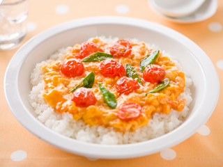 ミニトマトの天津飯風