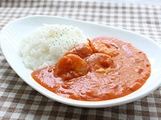 シチューのルゥを使って10分!えびのトマトクリームライス