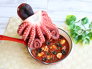 タコのアフォガード(タコの溺れトマト煮)