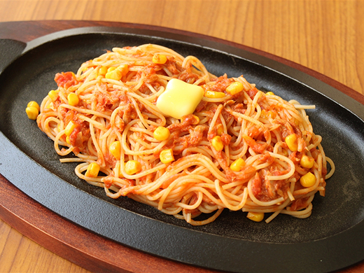 缶短！コーンとツナのトマトソーススパゲティ