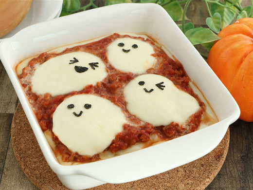 ミートソースで作るおばけグラタン