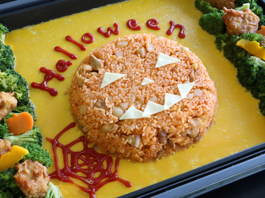 ホットプレートで！ハロウィンオムライス