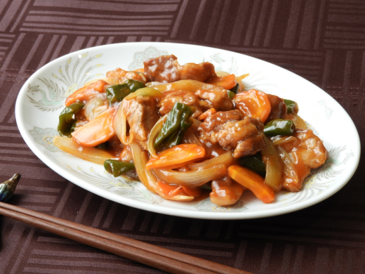 電子レンジで簡単酢豚