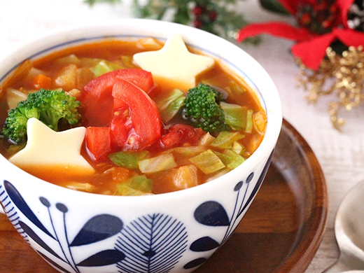 ダブルトマトミネストローネ（クリスマスver.）
