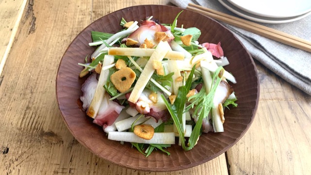 うどとタコの香味醤油サラダのレシピ