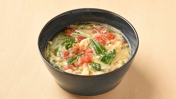 水菜とトマトのかき卵スープのレシピ 水菜とトマトのかき卵スープのレシピ