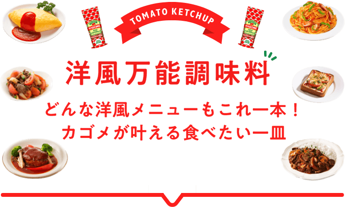 TOMATO KETCHUP 洋風万能調味料 どんな洋風メニューもこれ一本！カゴメが叶える食べたい一皿